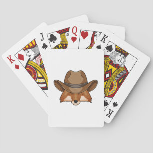 Fox as Cowboy with Hat Poker Cards