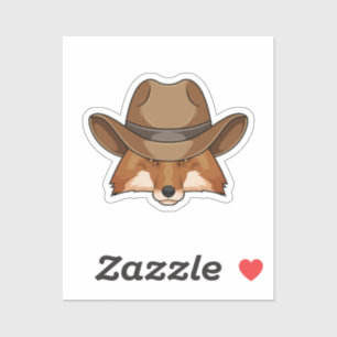 Fox as Cowboy with Hat Sticker