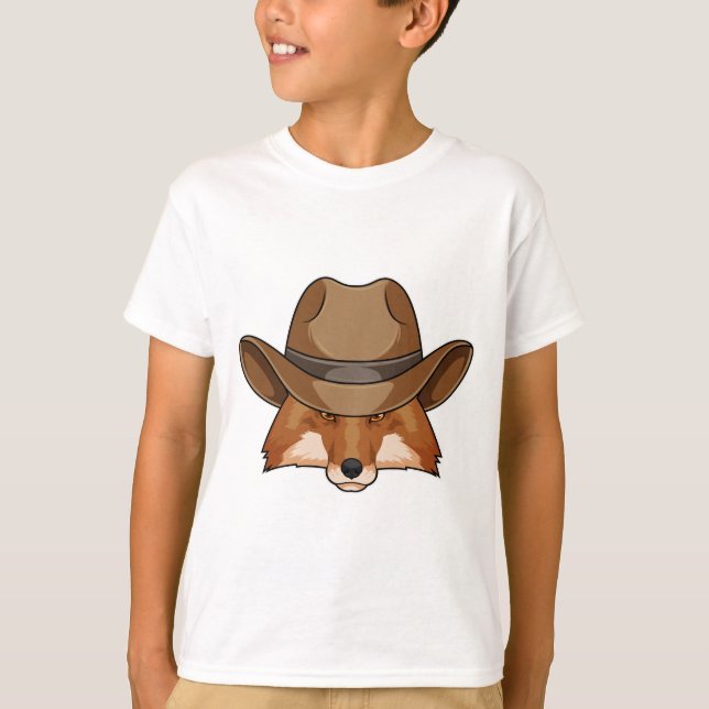 Fox as Cowboy with Hat T-Shirt (Front)