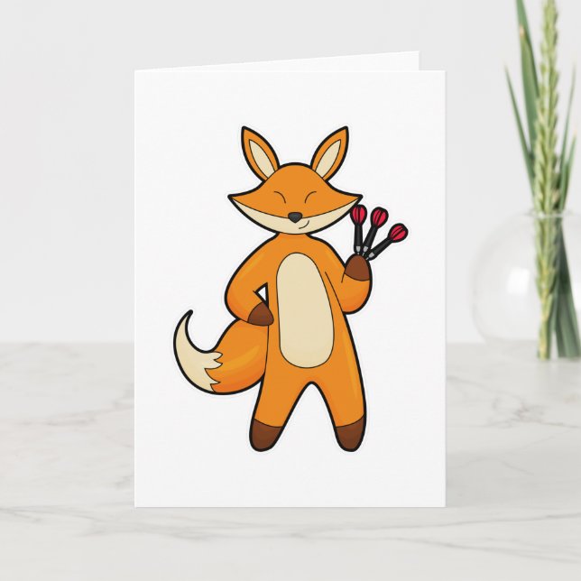 Fox as Dart player with Darts Card (Front)
