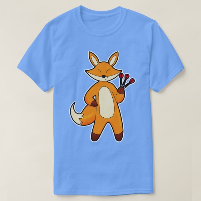 Fox as Dart player with Darts T-Shirt (Design Front)