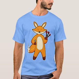 Fox as Dart player with Darts T-Shirt