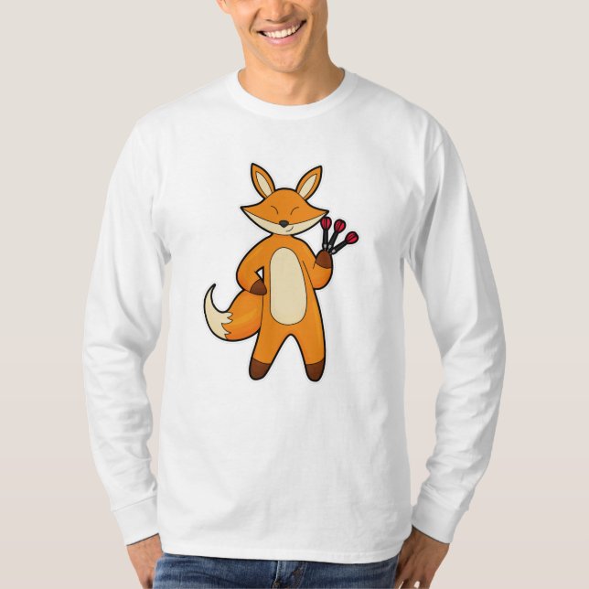 Fox as Dart player with Darts T-Shirt (Front)