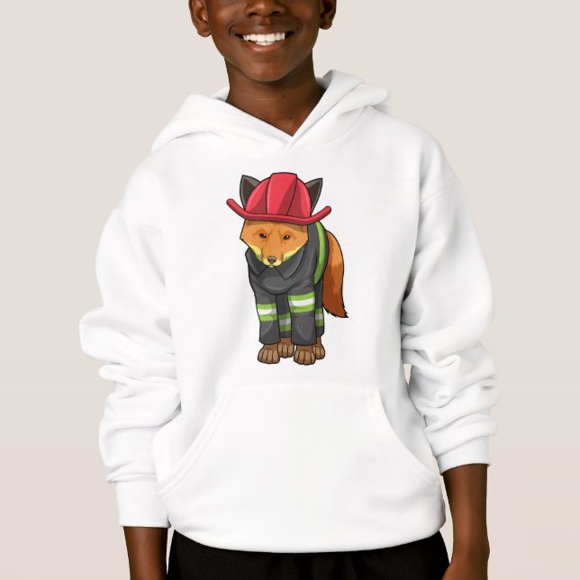 Fox as Firefighter with Helmet Hoodie (Front)