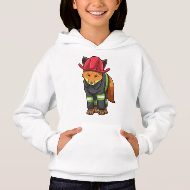 Fox as Firefighter with Helmet Hoodie (Front)