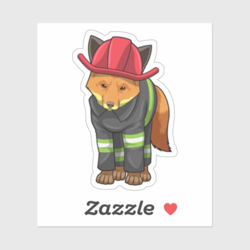 Fox as Firefighter with Helmet Sticker