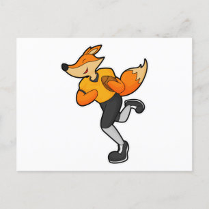 Fox as Football player with Football Postcard