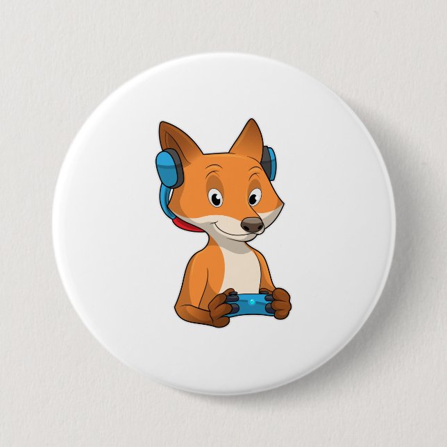 Fox as Gamer with Joystick Button (Front)