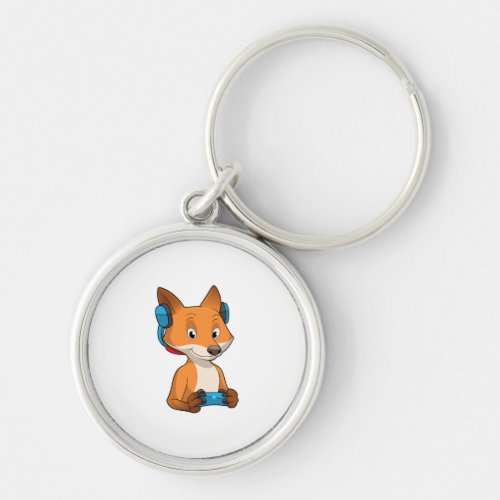 Fox as Gamer with Joystick Keychain