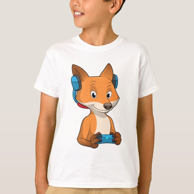 Fox as Gamer with Joystick T-Shirt (Front)