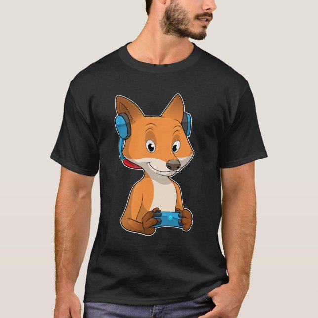 Fox as Gamer with Joystick T-Shirt (Front)
