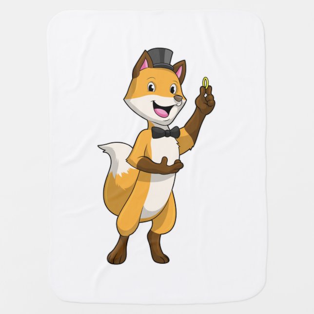 Fox as Groom with Wedding ring Baby Blanket (Front)