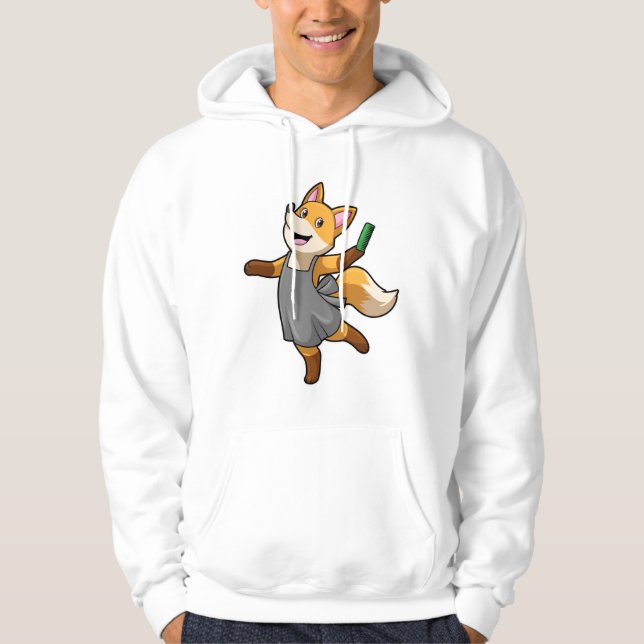 Fox as Hairdresser with Scissors Hoodie (Front)