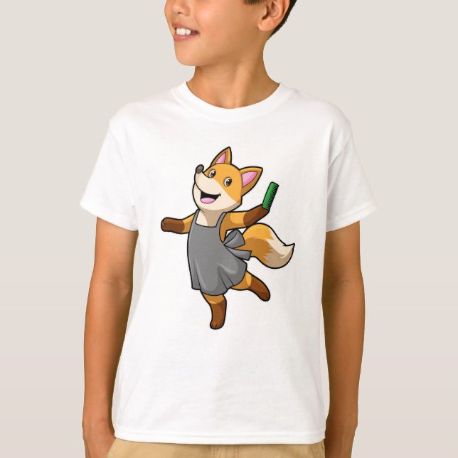 Fox as Hairdresser with Scissors T-Shirt (Front)