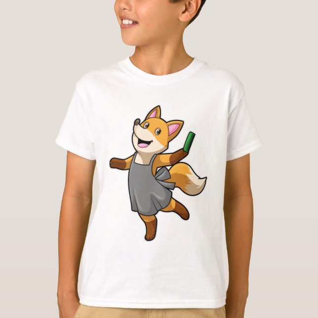 Fox as Hairdresser with Scissors T-Shirt (Front)