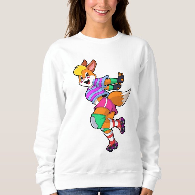 Fox as Inline Skater with Inline Skates Sweatshirt (Front)