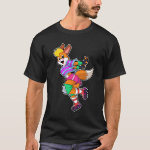 Fox as Inline Skater with Inline Skates T-Shirt