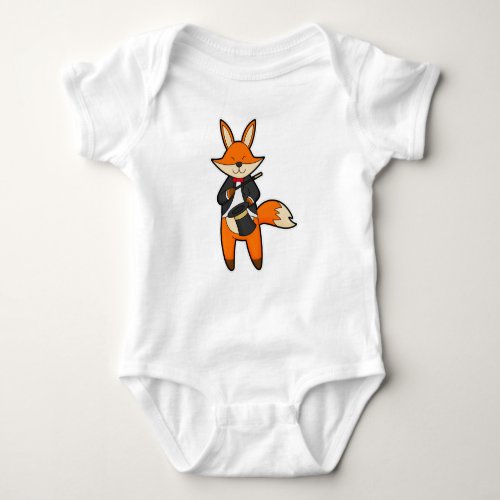 Fox as Magician with Magic wand  Hat Baby Bodysuit