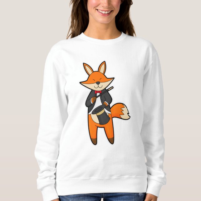 Fox as Magician with Magic wand & Hat Sweatshirt (Front)
