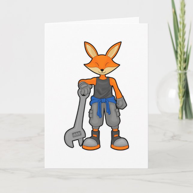 Fox as Mechanic with Spanner Card (Front)