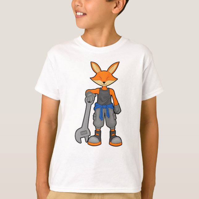 Fox as Mechanic with Spanner T-Shirt (Front)