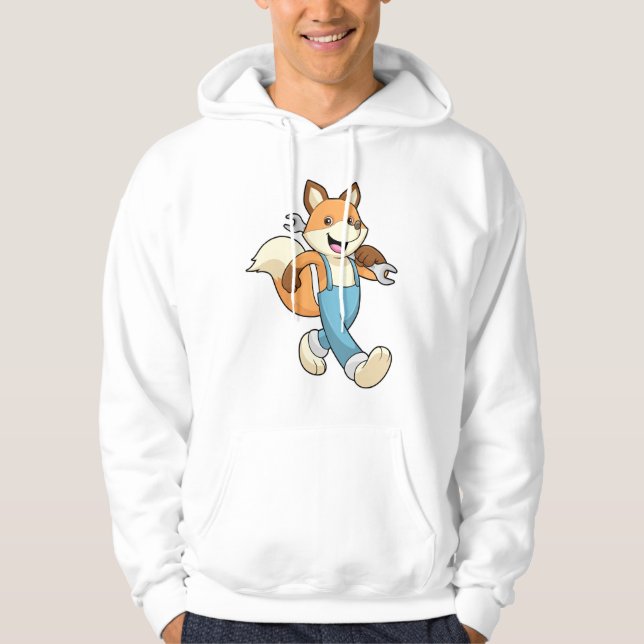 Fox as Mechanic with Wrench Hoodie (Front)