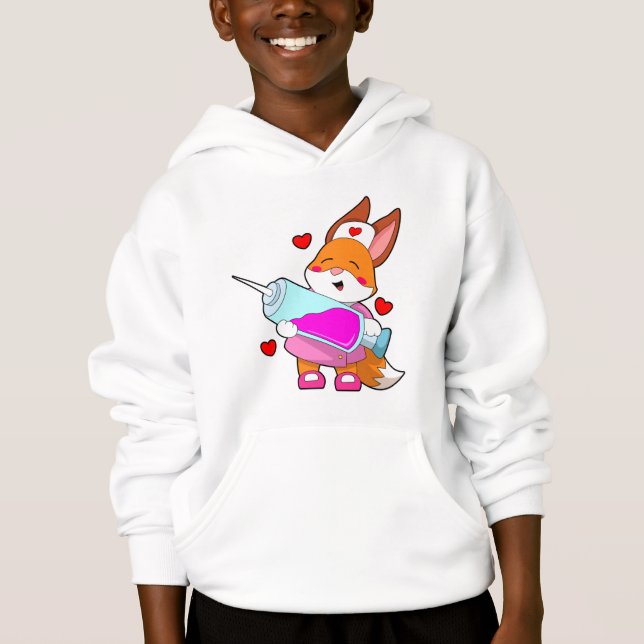 Fox as Nurse with Syringe Hoodie (Front)