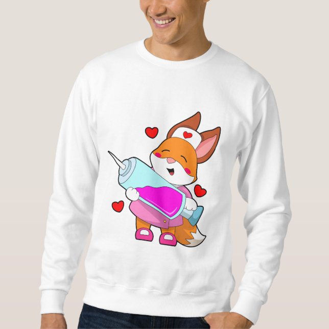 Fox as Nurse with Syringe Sweatshirt (Front)