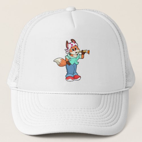 Fox as Painter with Brush  Colour Trucker Hat