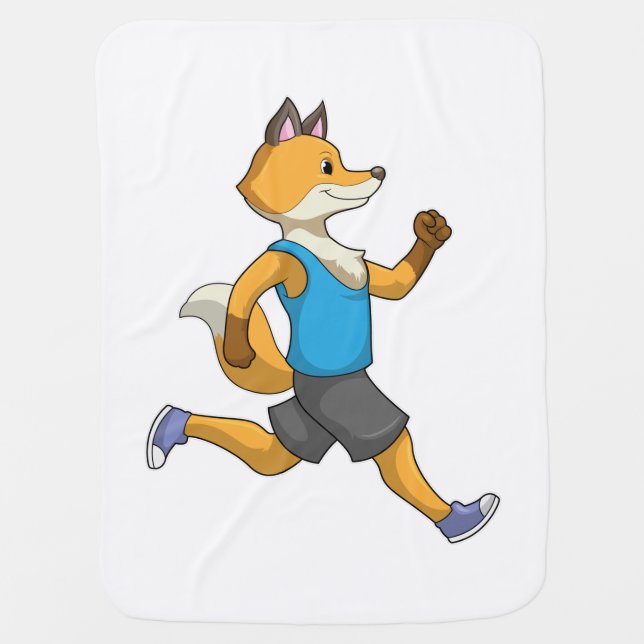 Fox as Runner at Running Baby Blanket (Front)