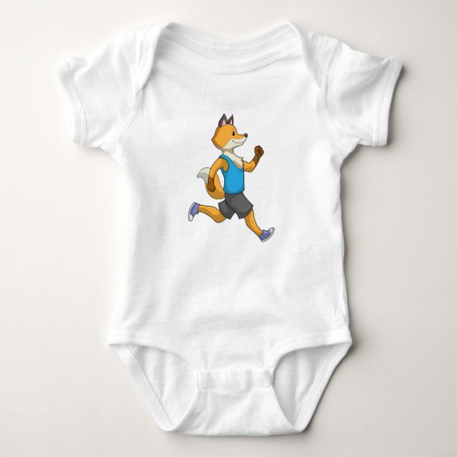 Fox as Runner at Running Baby Bodysuit (Front)