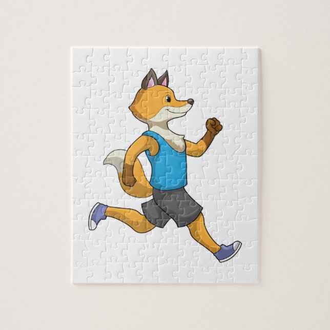 Fox as Runner at Running Jigsaw Puzzle (Vertical)