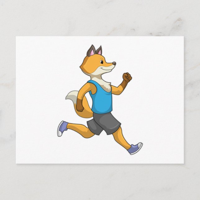 Fox as Runner at Running Postcard (Front)