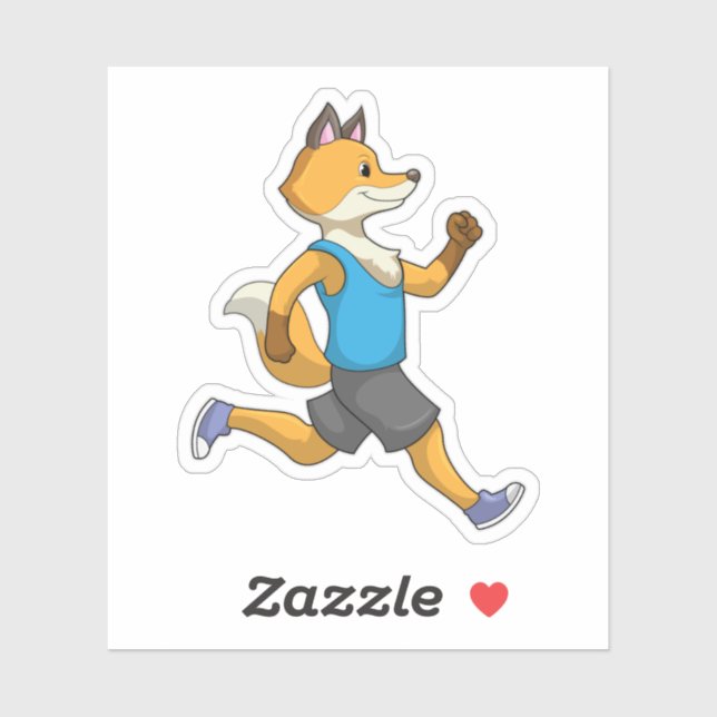 Fox as Runner at Running Sticker (Sheet)