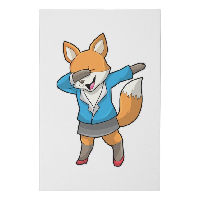 Fox as Secretary at Hip Hop Dance Faux Canvas Print (Front)