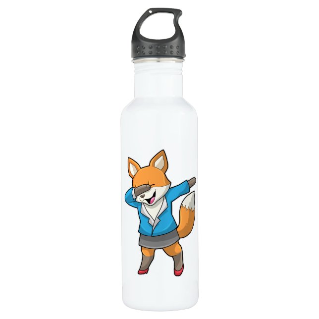 Fox as Secretary at Hip Hop Dance Stainless Steel Water Bottle (Front)