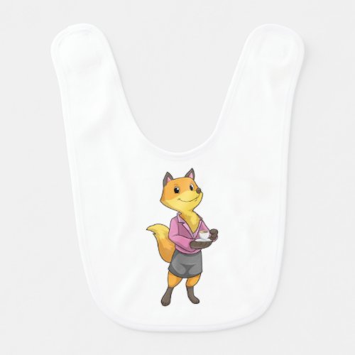 Fox as Secretary with Coffee Cup Baby Bib