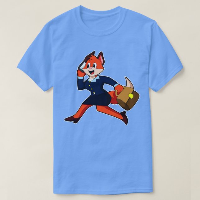 Fox as Secretary with Dress T-Shirt (Design Front)