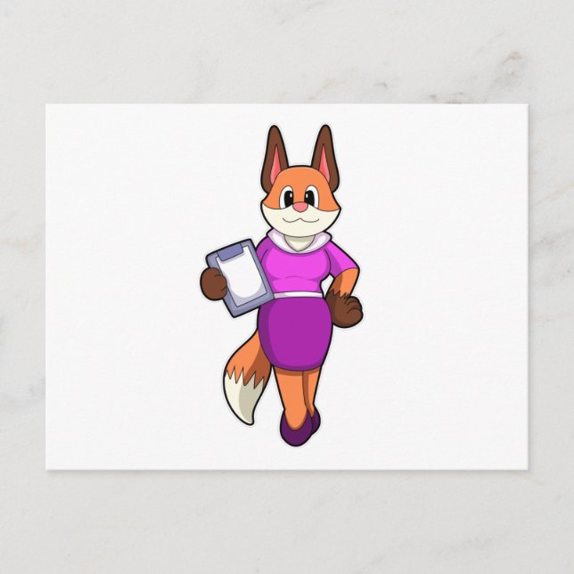Fox as Secretary with Skirt Postcard (Front)