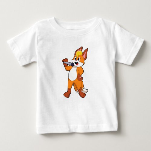 Fox as Singer with Microphone Baby T_Shirt