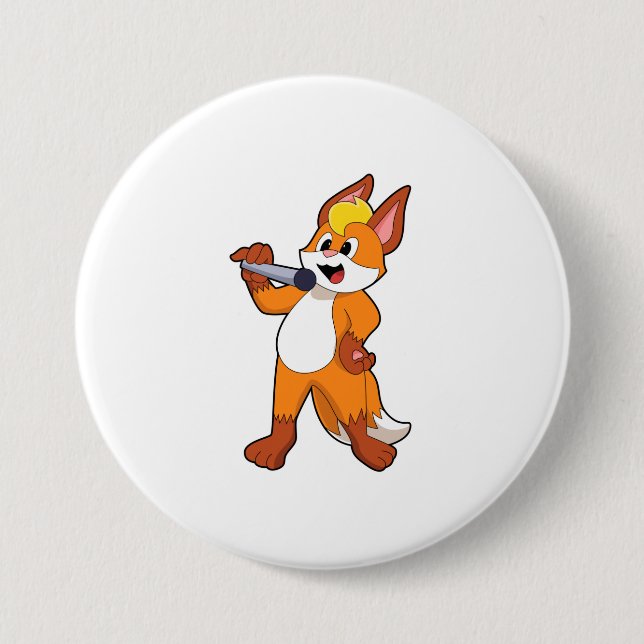 Fox as Singer with Microphone Button (Front)