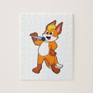 Fox as Singer with Microphone Jigsaw Puzzle