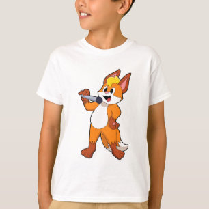 Fox as Singer with Microphone T-Shirt