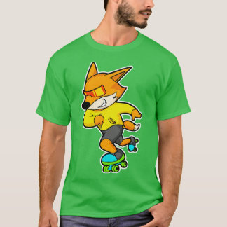Fox as Skater with Roller skates 1 T-Shirt