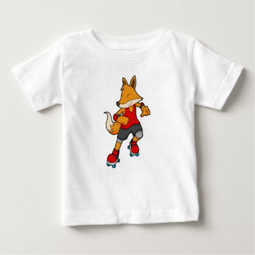Fox as Skater with Roller skates Baby T_Shirt