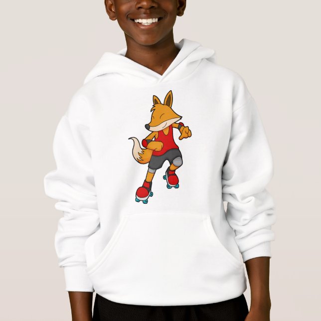 Fox as Skater with Roller skates Hoodie (Front)