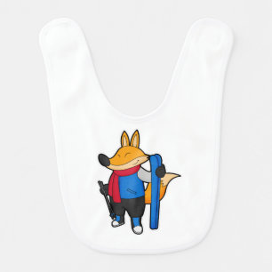 Fox as Skier with Ski Baby Bib