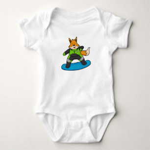 Fox as Snowboarder with Snowboard Baby Bodysuit