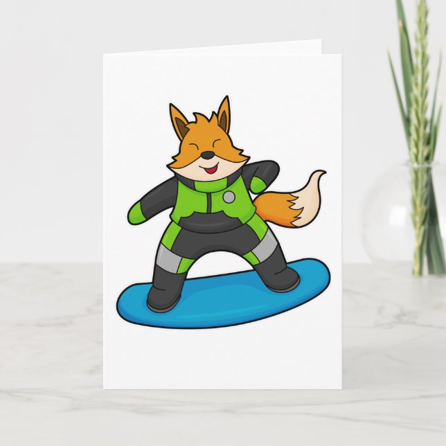 Fox as Snowboarder with Snowboard Card (Front)
