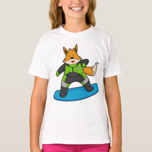 Fox as Snowboarder with Snowboard T-Shirt